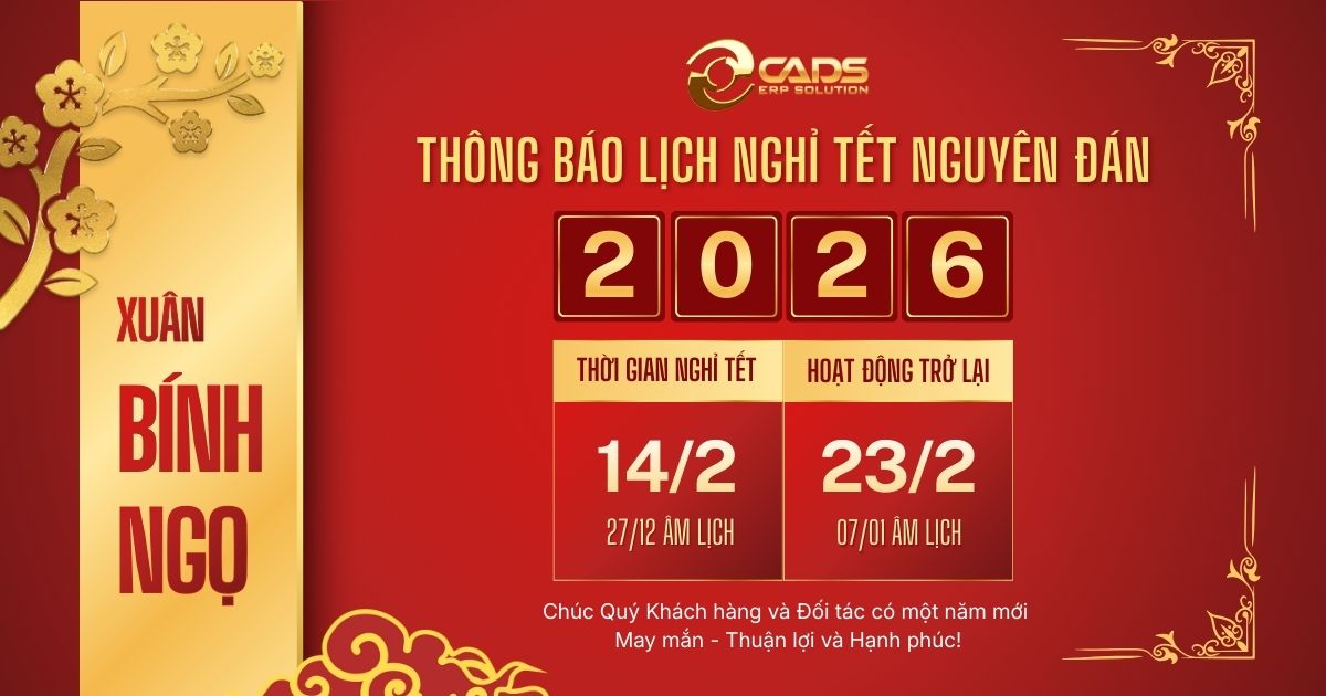 THÔNG BÁO LỊCH NGHỈ TẾT NGUYÊN ĐÁN BÍNH NGỌ 2026